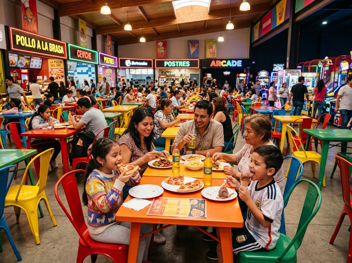 Patio de comidas familiar en Play Zona Perú